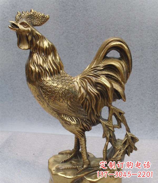 陕西经典公鸡铜雕