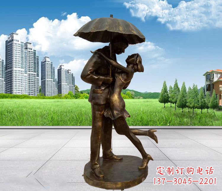 陕西情侣铜雕,浪漫定制