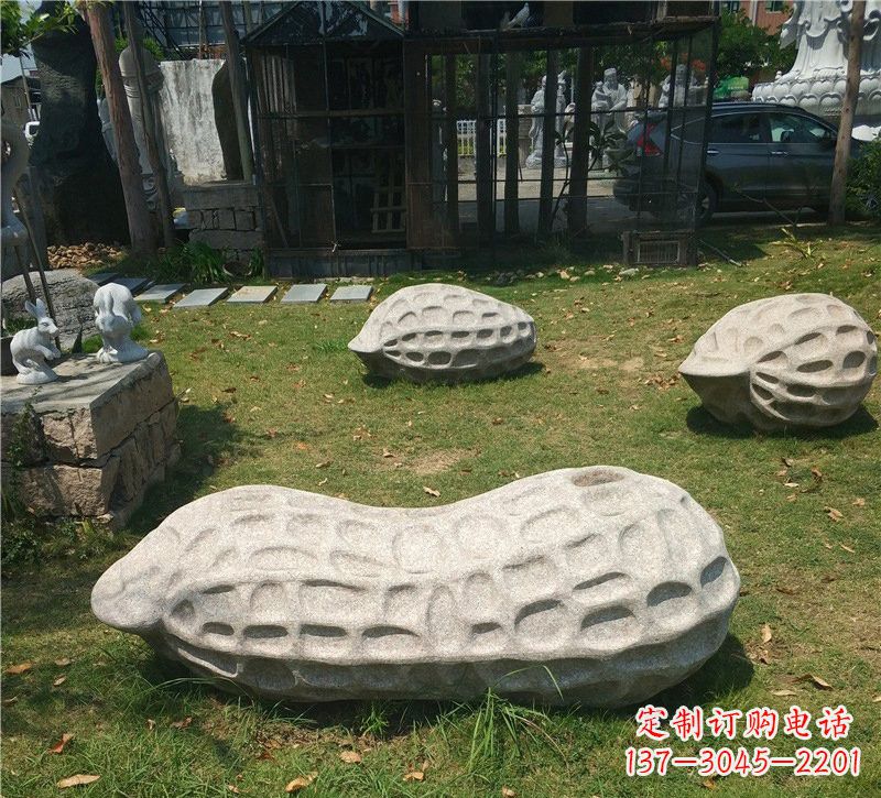 陕西精美大理石花生雕塑