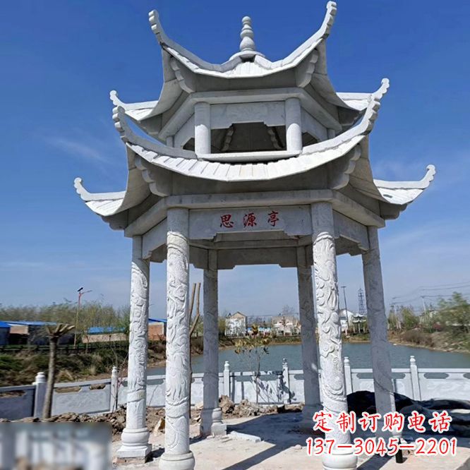 陕西公园大理石凉亭