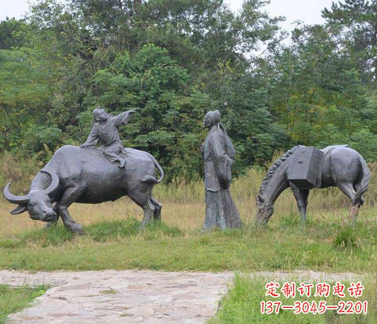 陕西杜牧小品铜雕精致雕刻，传递出朴实之美