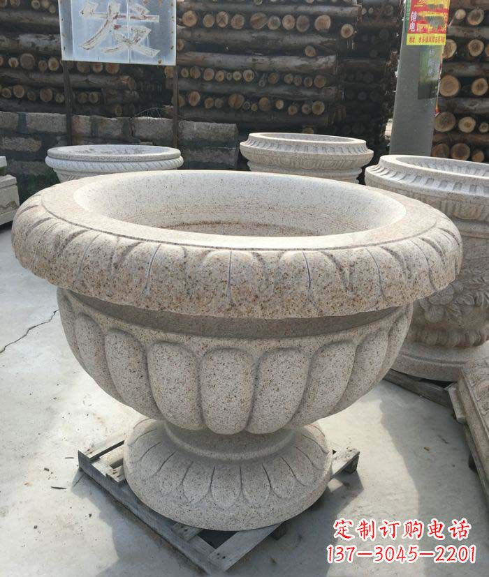 陕西高质量大理石花盆石雕
