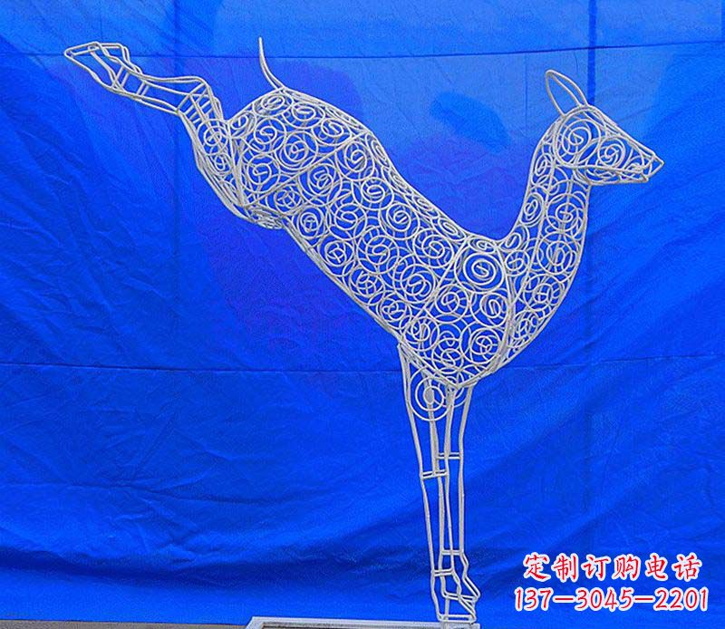 陕西中领雕塑梅花鹿不锈钢镂空雕塑