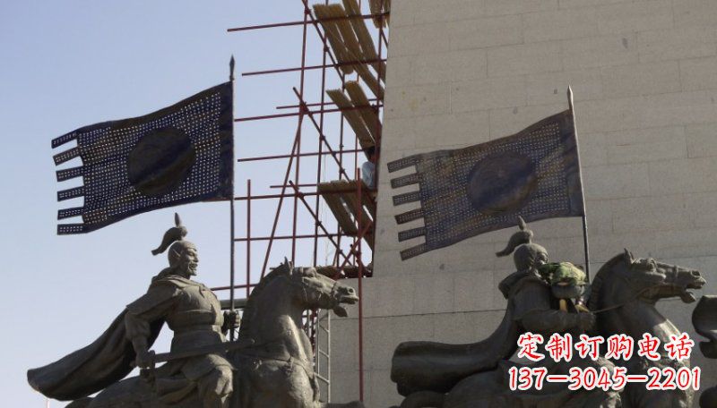 陕西古代将军景区铜雕