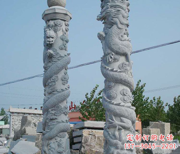 陕西高级雕刻工艺的大理石盘龙柱