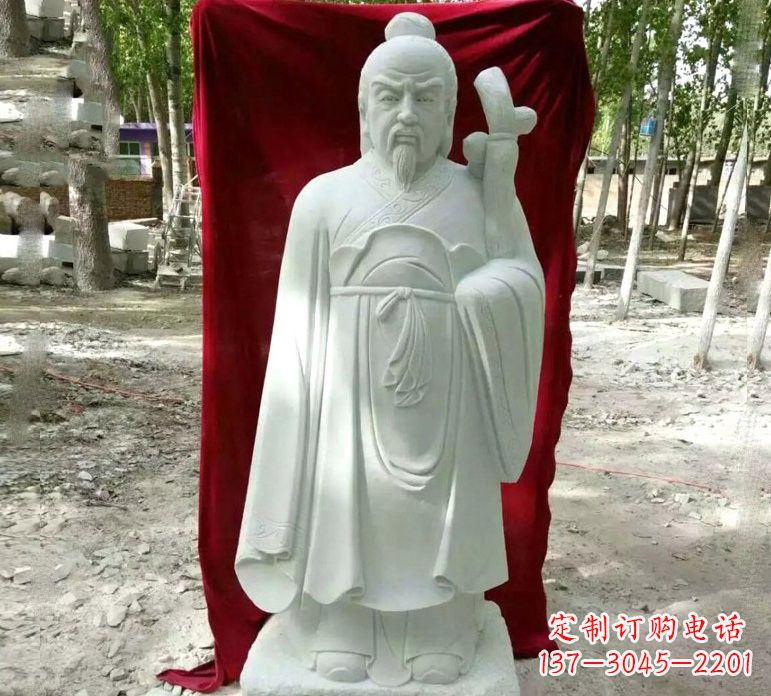 陕西汉白玉古代名医华佗雕塑