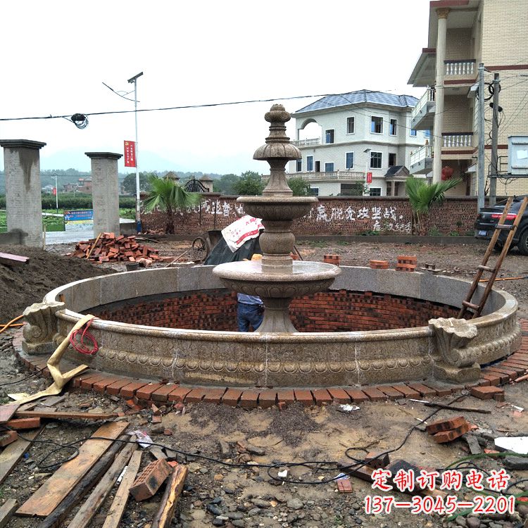 陕西汉白玉水景雕塑是由中领雕塑定制的精美水景…
