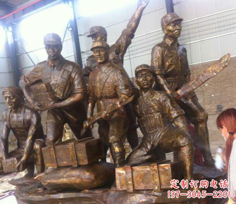 陕西把热血历史纪念永久铸就——红军雕塑