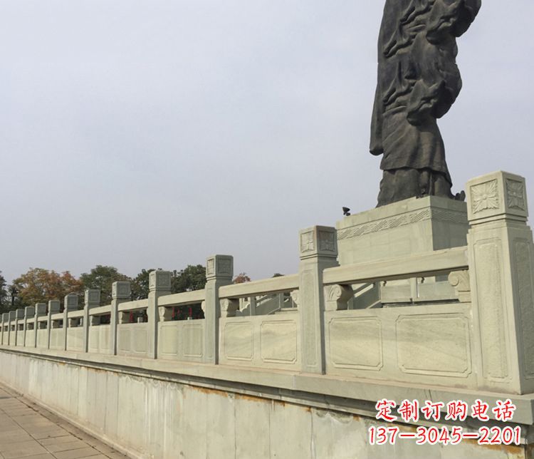陕西精美的护城河大理石栏板雕塑