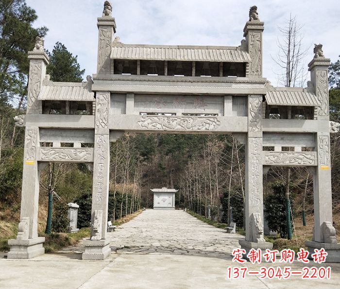 陕西中领雕塑定制牌坊石雕
