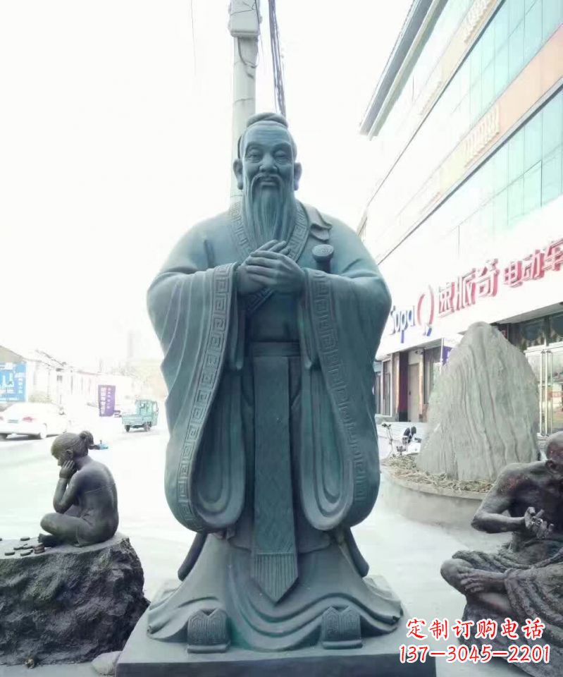 陕西拥有传统文化气息的精美孔子雕像