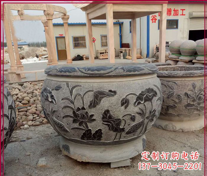 陕西中领雕塑：传承经典，水缸雕塑仿古圆水缸