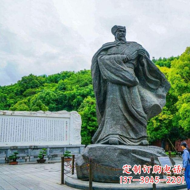 陕西三国名人诸葛亮雕塑-公园景区历史名人雕塑