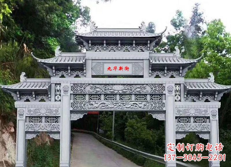 陕西三门五楼石雕牌坊