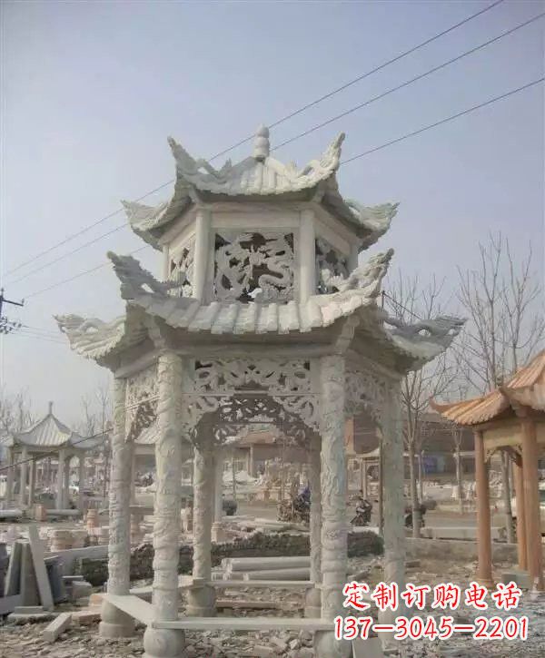 陕西双层凉亭石雕