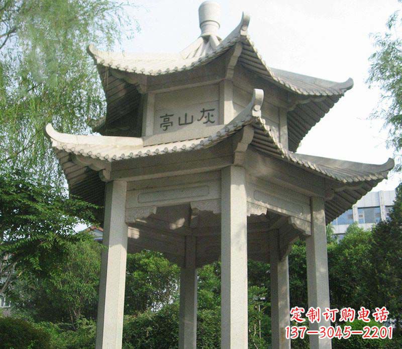 陕西双层石凉亭石雕