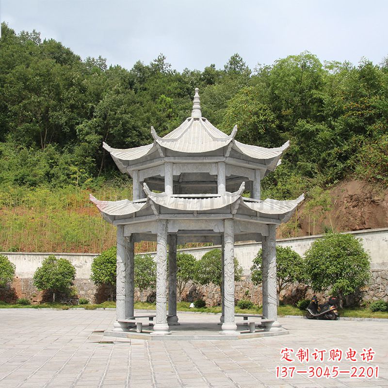 陕西双层庭院石凉亭