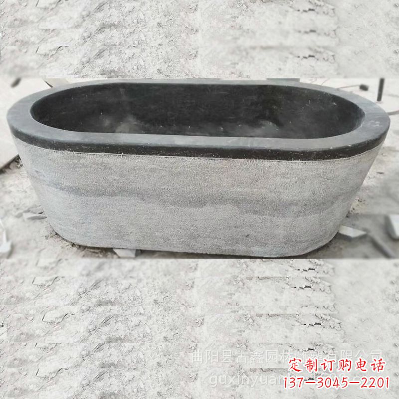 陕西庭院养鱼石雕水槽