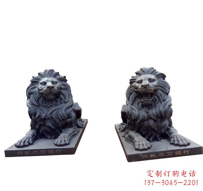 陕西铜雕汇丰狮子 (2)