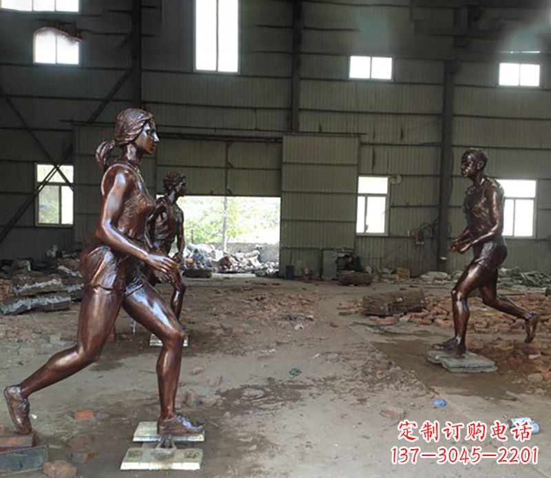 陕西铜雕跑步女生