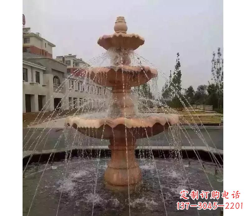 陕西晚霞红喷泉雕塑