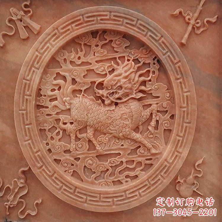 陕西晚霞红麒麟建筑装饰壁画