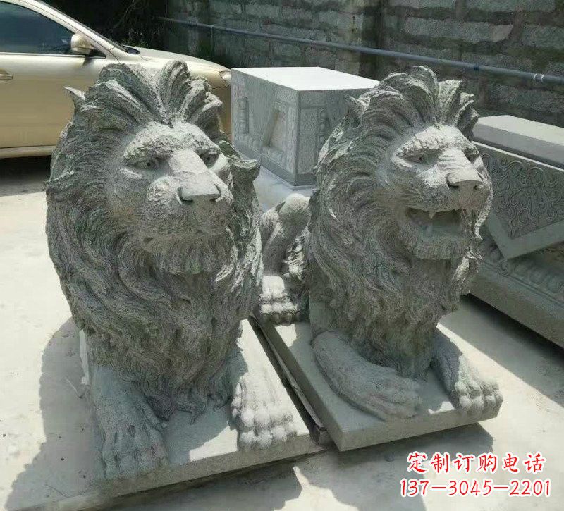 陕西卧式狮子石雕