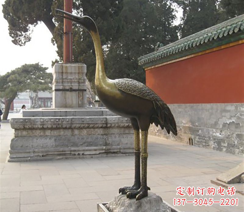 陕西仙鹤动物铜雕 (2)