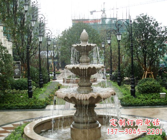 陕西小区景观大理石喷泉石雕 (4)