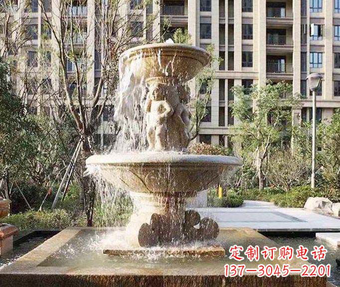 陕西小区景观欧式喷泉石雕 (3)