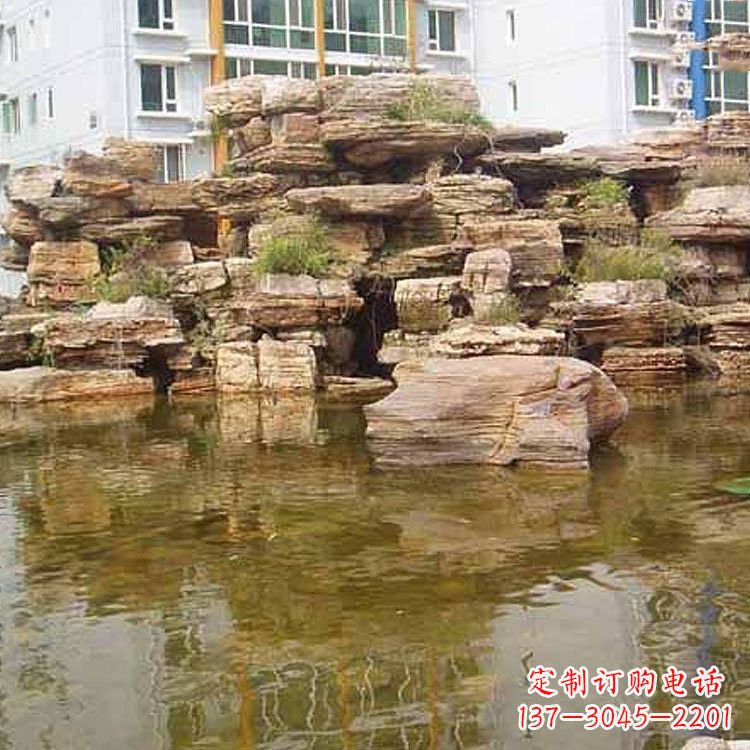 陕西小区庭院假山鱼池