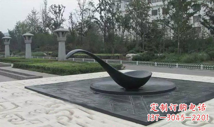 陕西校园古代指南针司南铜雕