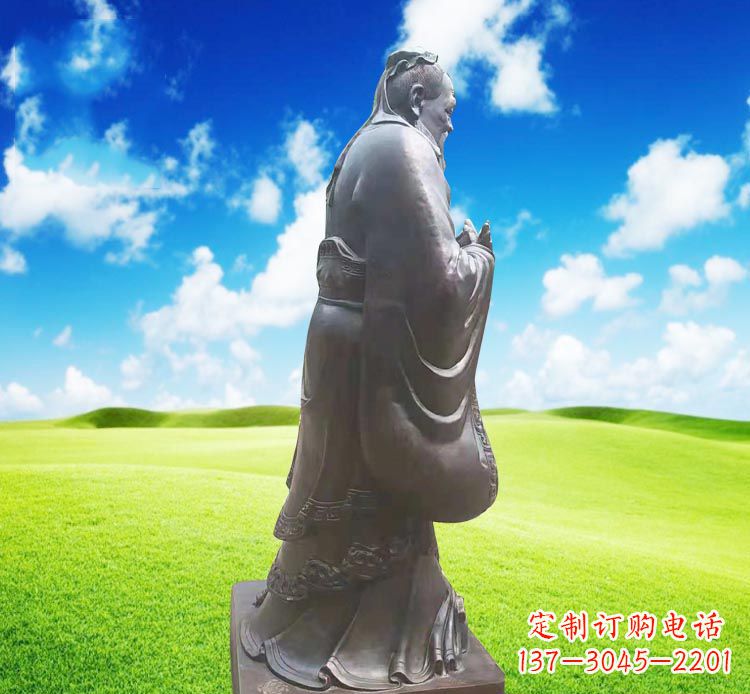 陕西校园名人孔子行教像铜雕
