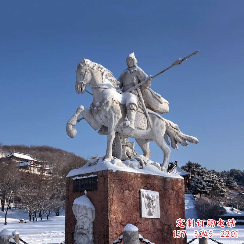 陕西薛仁贵骑马雕像-中国历史名人唐朝名将景区景观雕塑