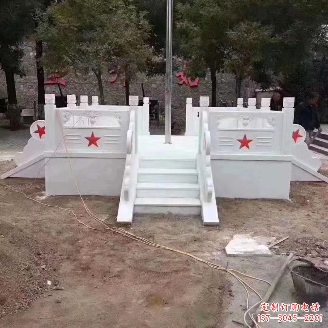 陕西学校校园升国旗台