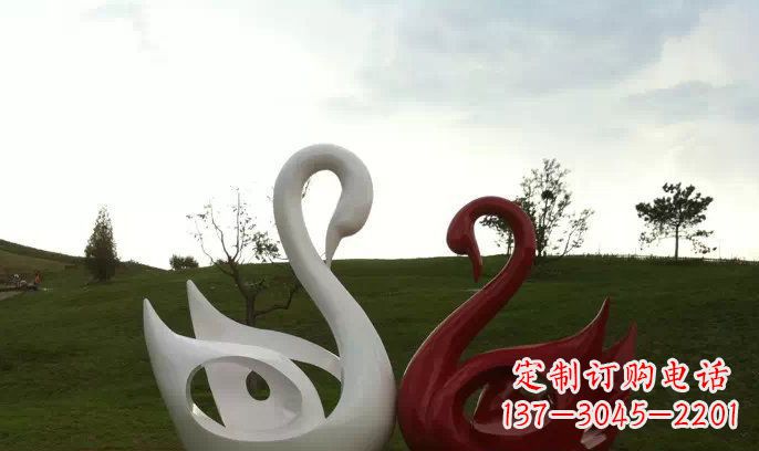 陕西园林不锈钢抽象天鹅雕塑