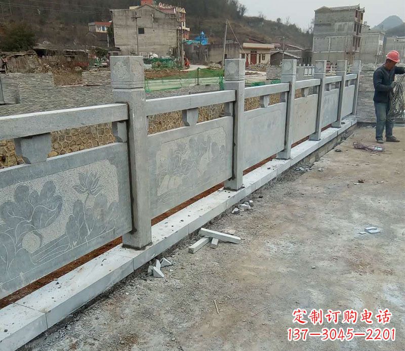陕西园林仿古石栏板景观石雕 (5)
