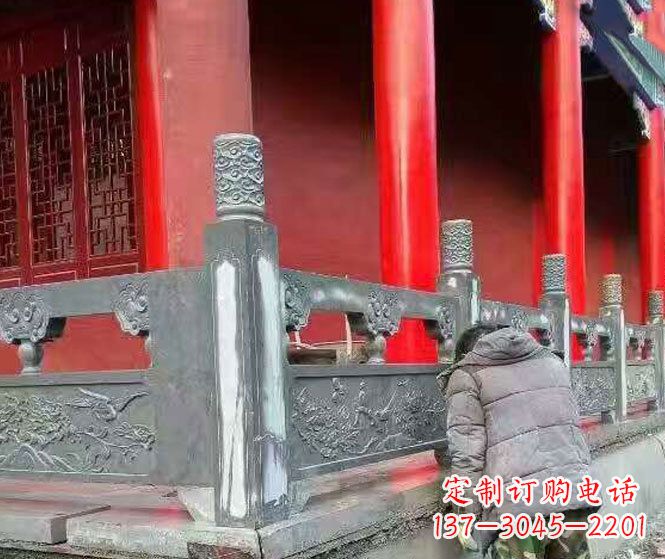 陕西园林仿古石栏板景观石雕 (9)