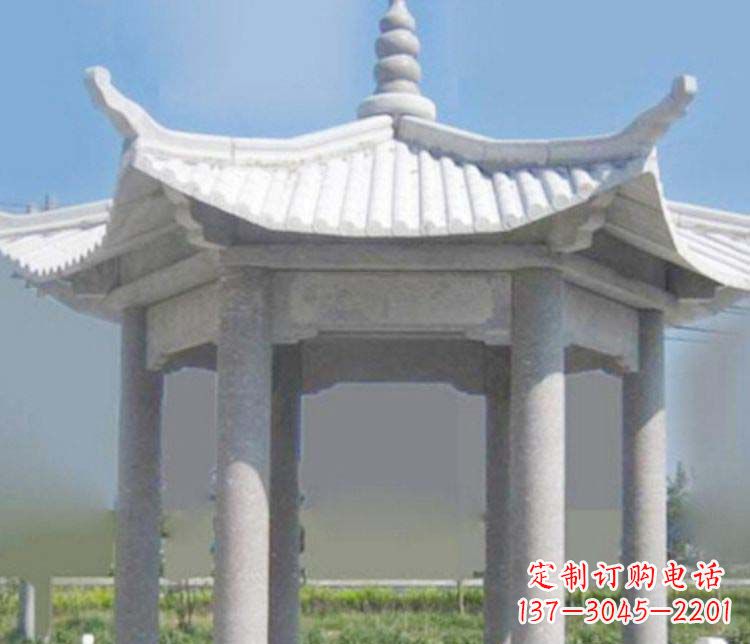 陕西园林仿古石凉亭景观石雕