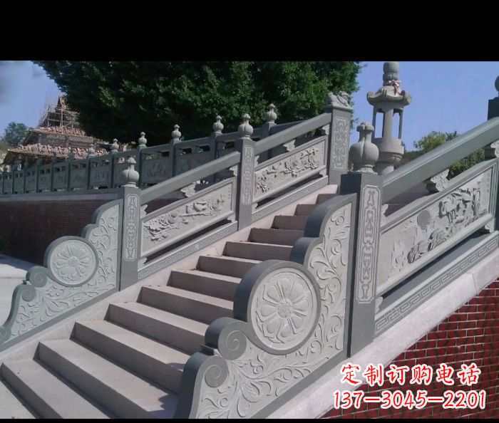 陕西园林景观大理石栏板雕塑 (4)