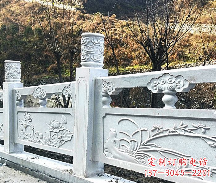 陕西园林景观大理石栏板石雕 (7)