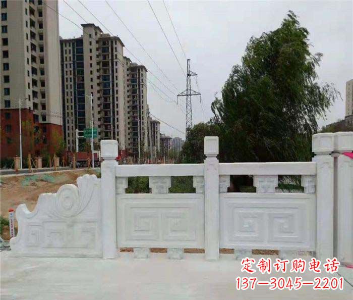 陕西园林景观大理石栏板石雕 (5)