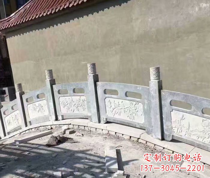 陕西园林景观大理石桥栏板石雕 (5)