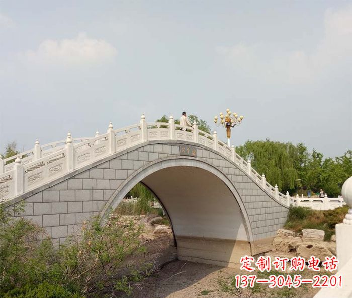 陕西园林景观大理石桥栏板石雕 (6)