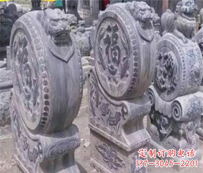 陕西招财石门墩仿古抱鼓石