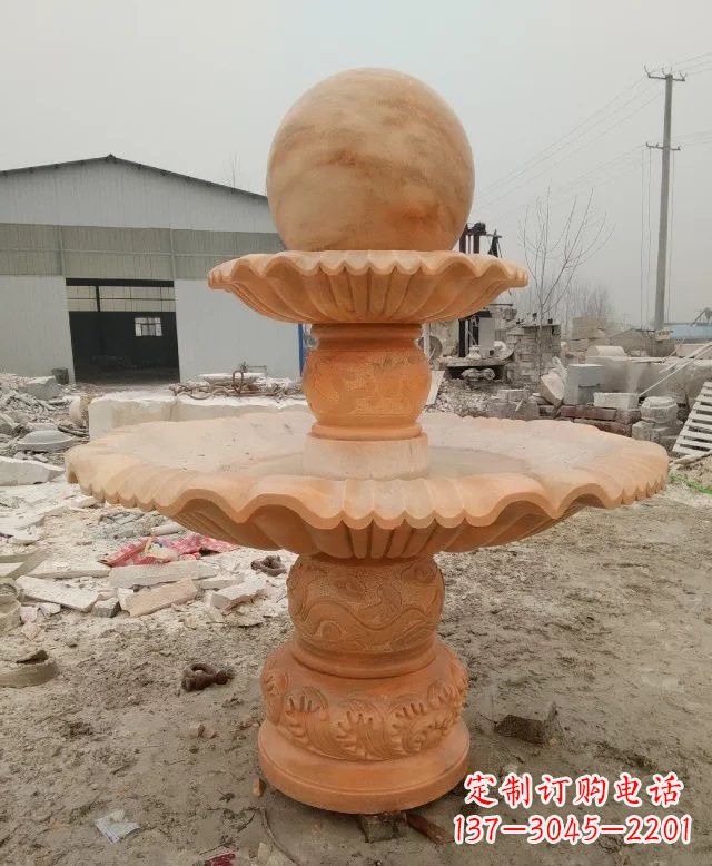 陕西招财双层风水球石雕