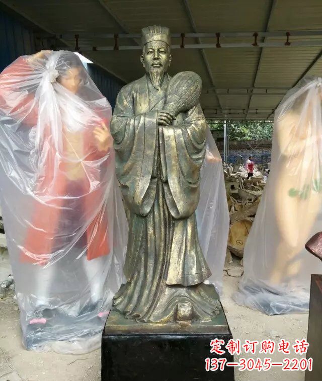 陕西诸葛亮古代人物铜雕