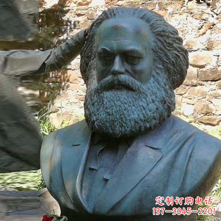 陕西铸铜名人无产阶级导师马克思头像雕塑