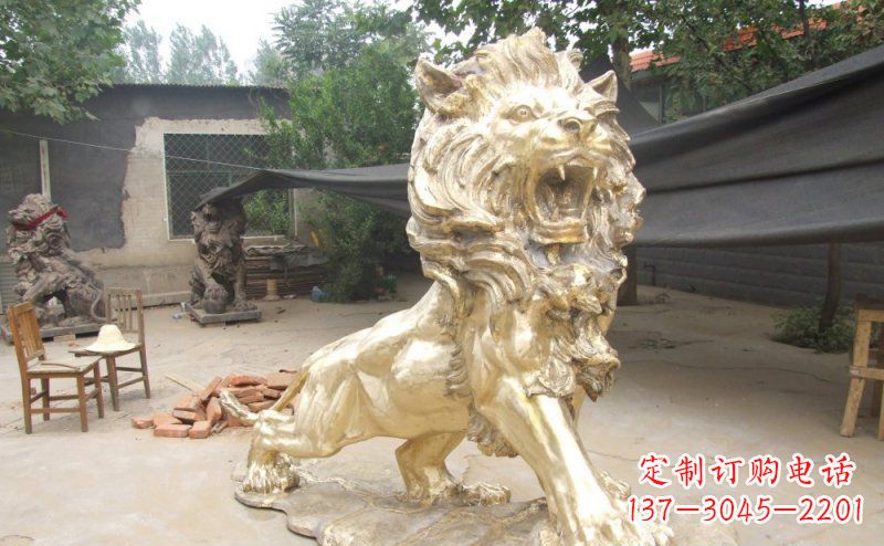 陕西铸铜狮子铜雕 (3)